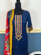 Indian Cotton Stitched Embroidery Suit Ready To Ship