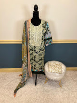 Indian Cotton Stitched Embroidery Suit Ready To Ship