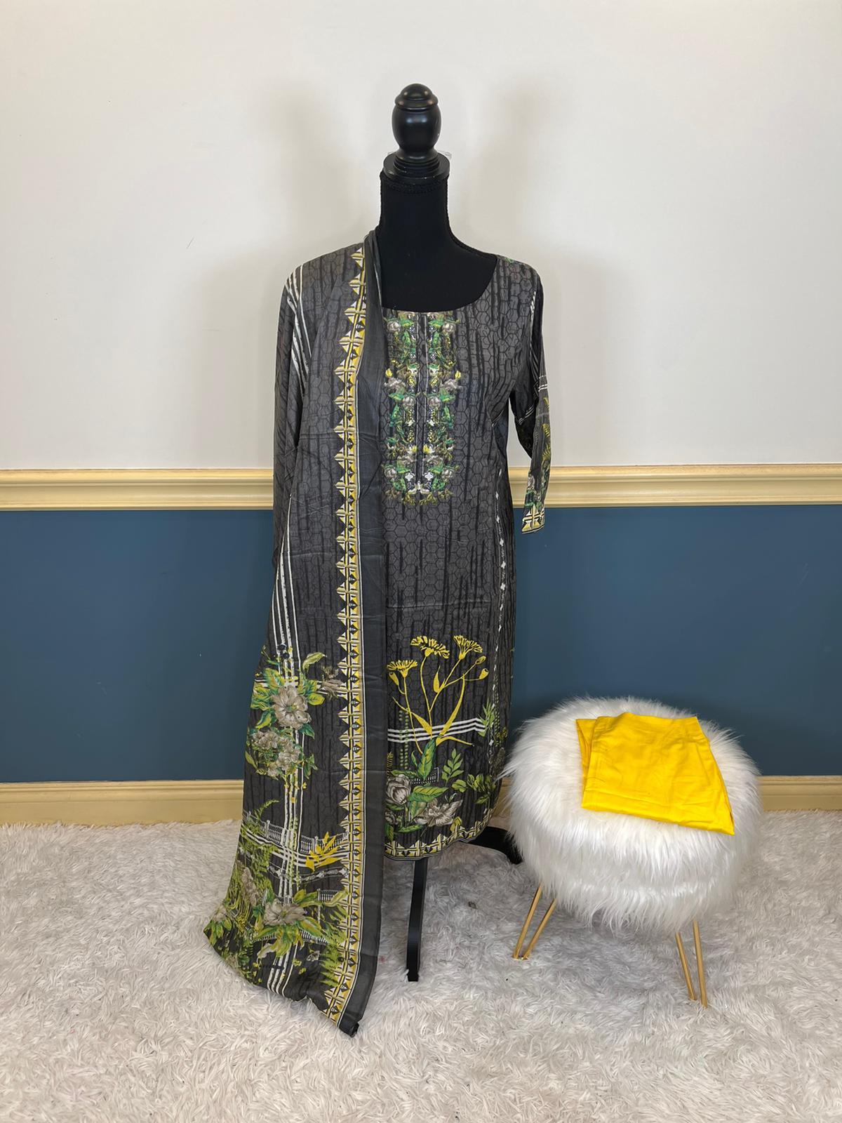 Indian Cotton Stitched Embroidery Suit Ready To Ship