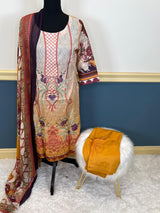 Indian Cotton Stitched Embroidery Suit Ready To Ship