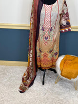 Indian Cotton Stitched Embroidery Suit Ready To Ship