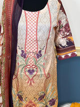 Indian Cotton Stitched Embroidery Suit Ready To Ship