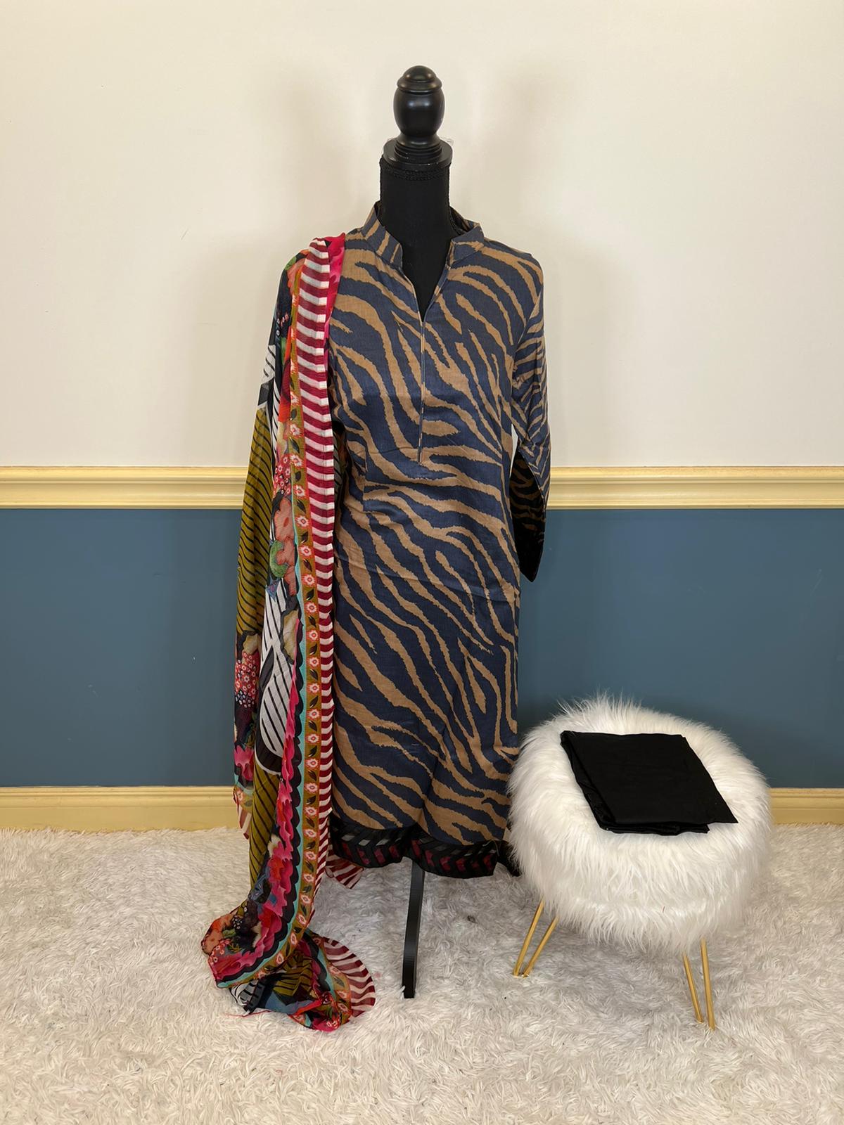 Indian Cotton Stitched Embroidery Suit Ready To Ship