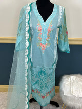 Indian Cotton Stitched Embroidery Suit Ready To Ship