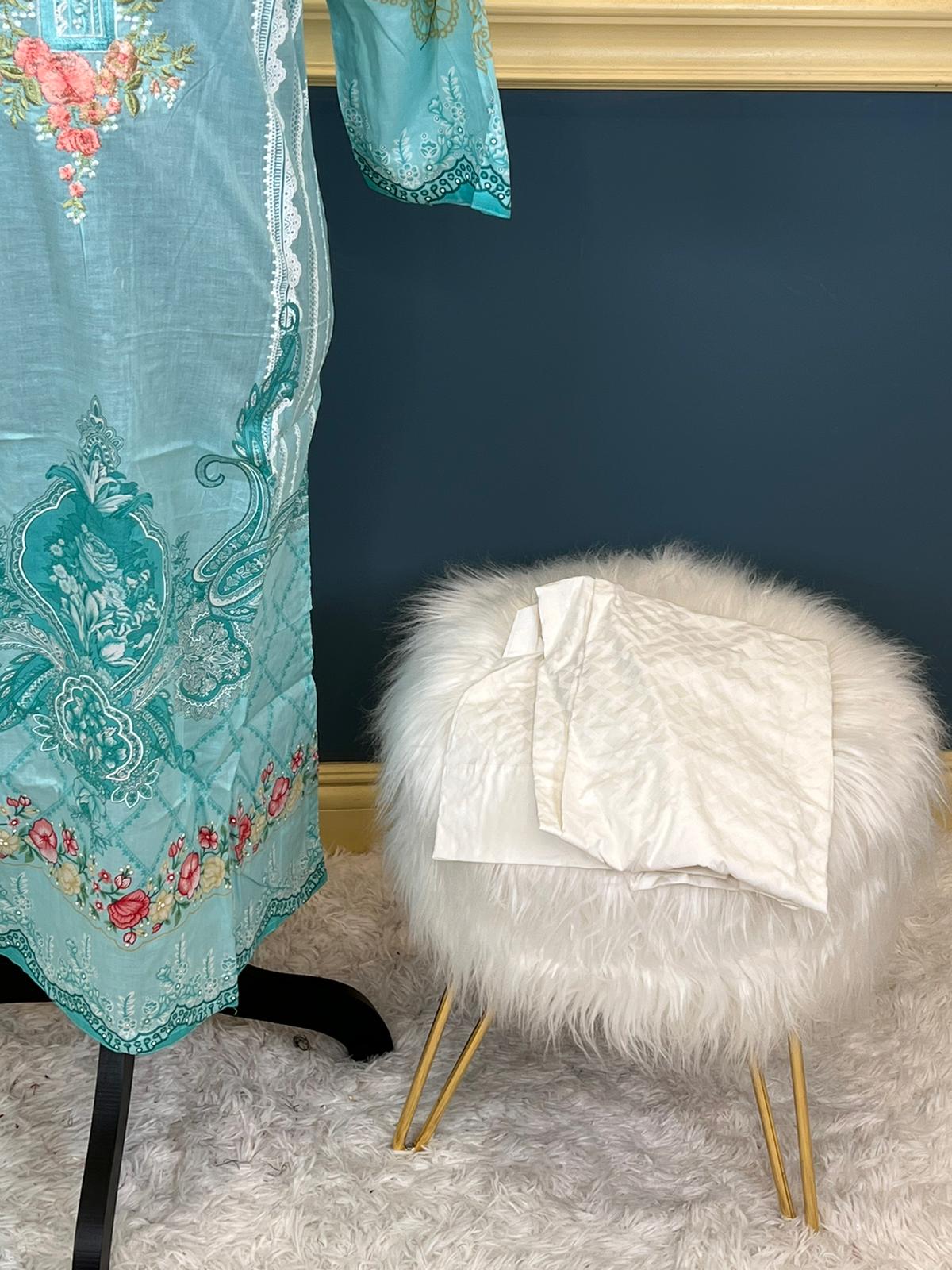 Indian Cotton Stitched Embroidery Suit Ready To Ship