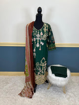 Indian Cotton Stitched Embroidery Suit Ready To Ship