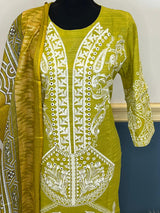 Indian Cotton Stitched Embroidery Suit Ready To Ship