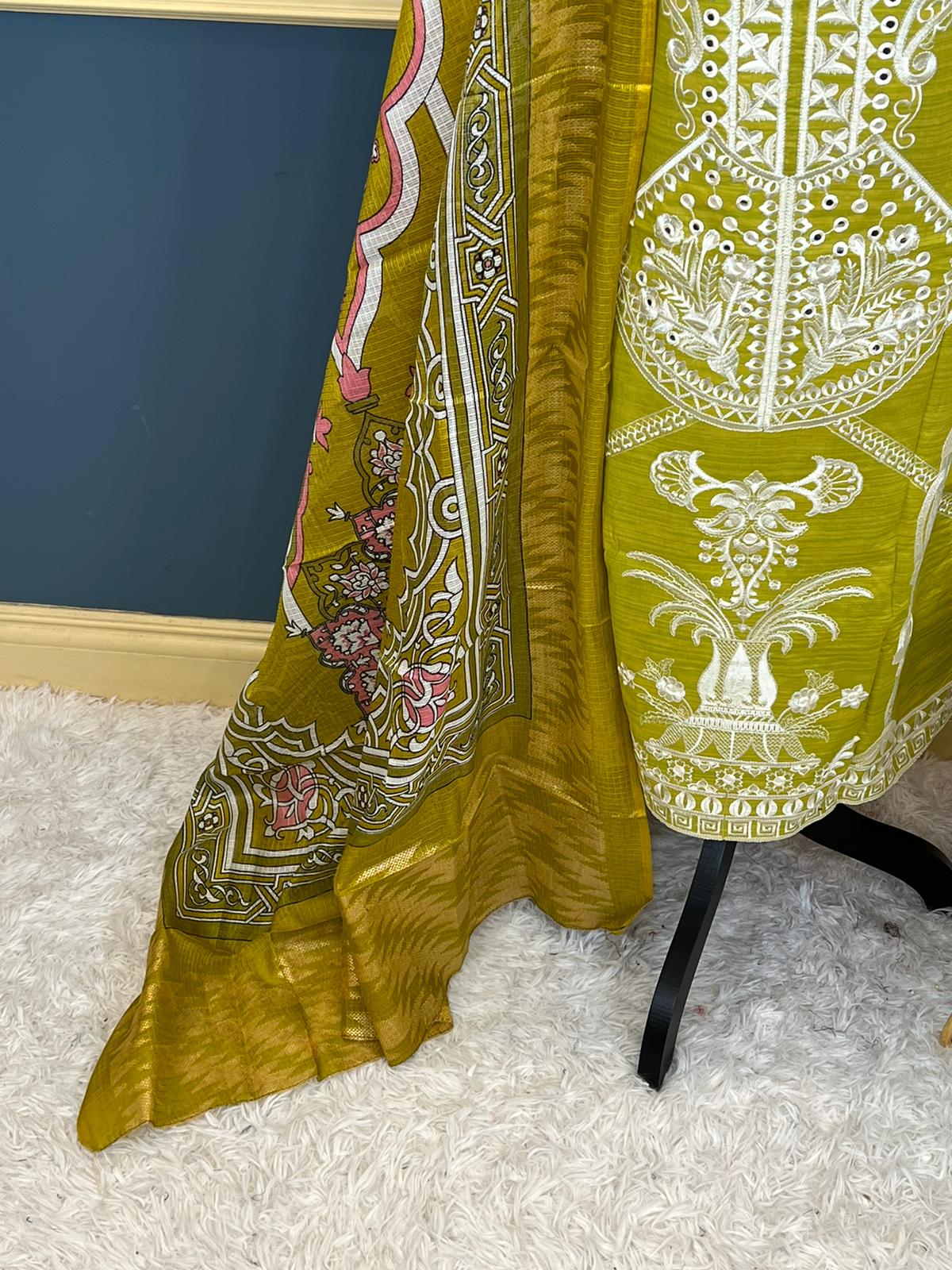 Indian Cotton Stitched Embroidery Suit Ready To Ship