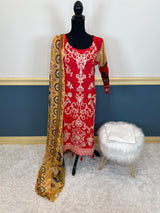 Indian Cotton Stitched Embroidery Suit Ready To Ship