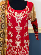 Indian Cotton Stitched Embroidery Suit Ready To Ship