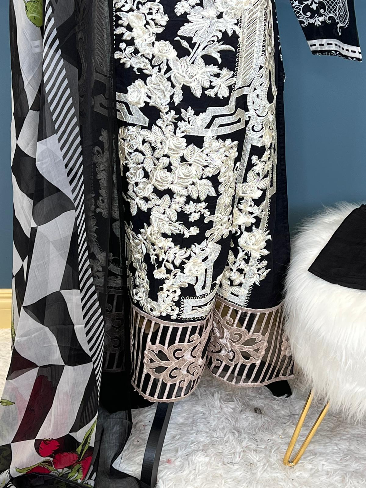 Indian Cotton Stitched Embroidery Suit Ready To Ship