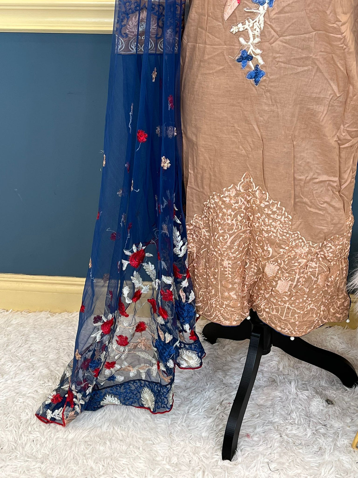 Indian Cotton Stitched Embroidery Suit Ready To Ship