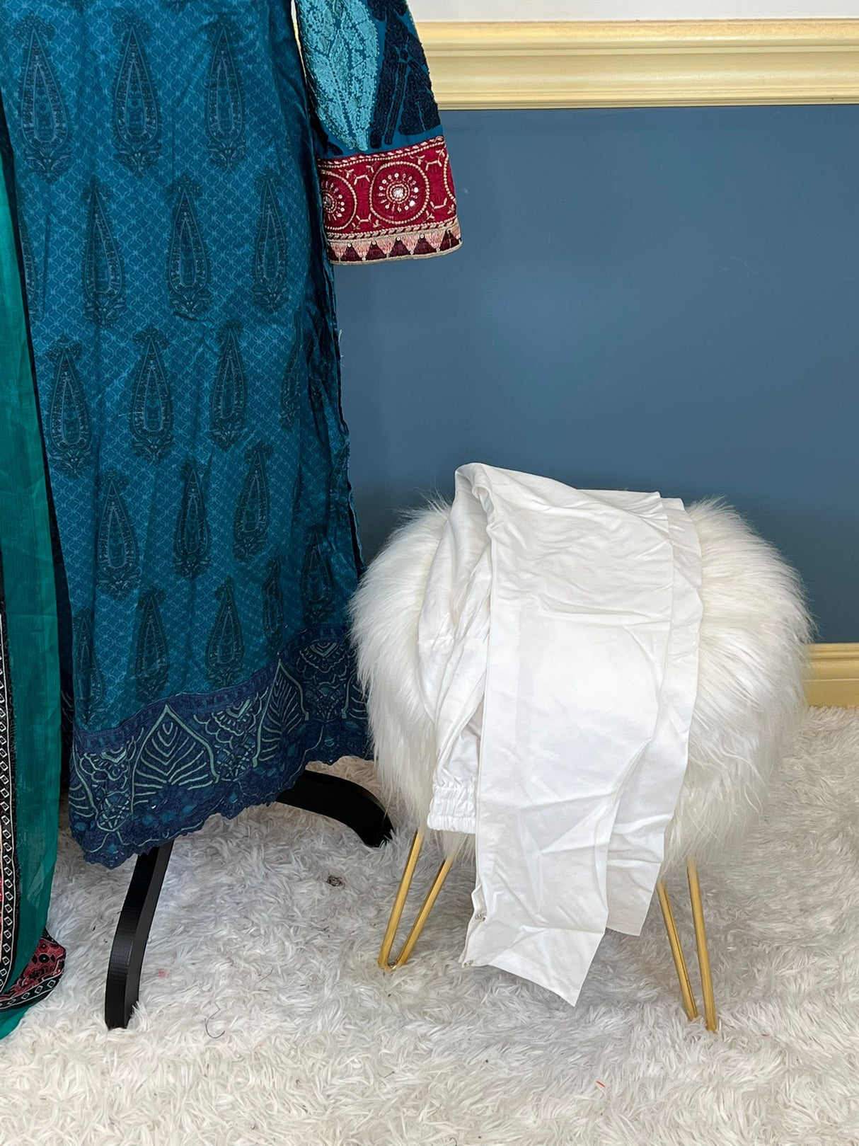 Indian Cotton Stitched Embroidery Suit Ready To Ship