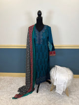 Indian Cotton Stitched Embroidery Suit Ready To Ship