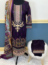 Indian Cotton Stitched Embroidery Suit Ready To Ship