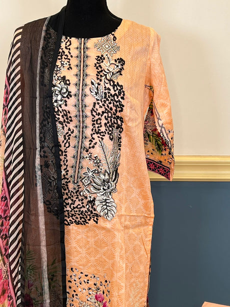 Indian Cotton Stitched Embroidery Suit Ready To Ship