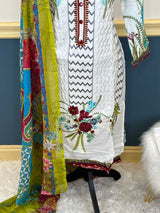 Indian Cotton Stitched Embroidery Suit Ready To Ship