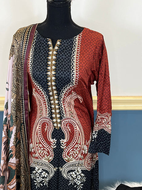 Luxury Embroidered lawn Ready To Ship