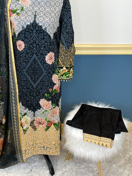 Pakistani Stitched Embroidery luxury  lawn Dresses Ready To Ship