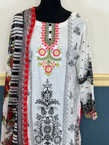 Pakistani Stitched Embroidered lawn Salwar kameez ready to ship