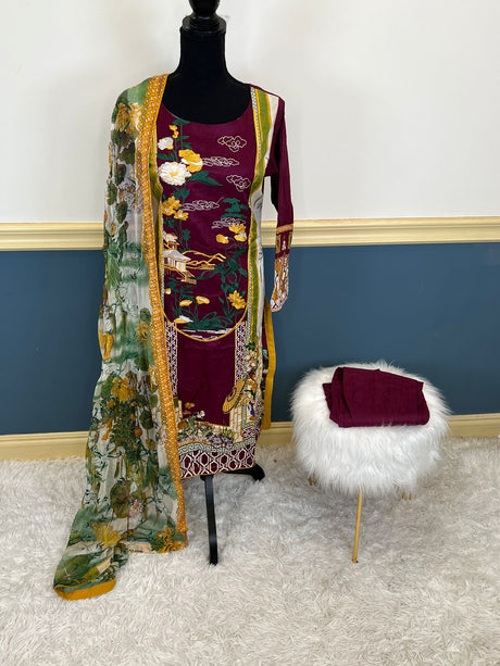 Pakistani Stitched Embroidered lawn Salwar kameez ready to ship