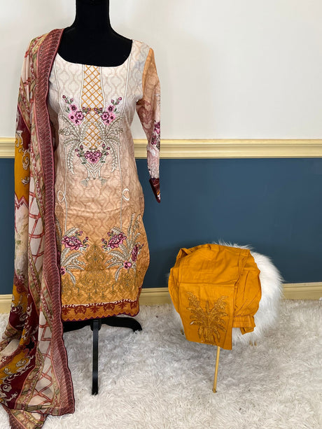 Pakistani Stitched Embroidered lawn Salwar kameez ready to ship