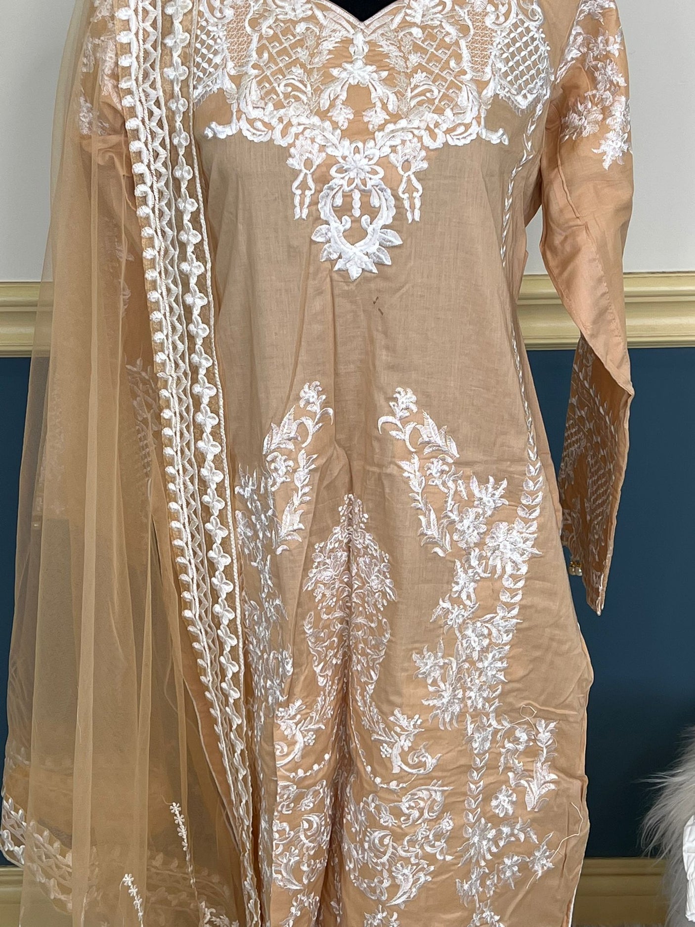 Pakistani lawn stitched  Embroidered Suit Ready To Ship