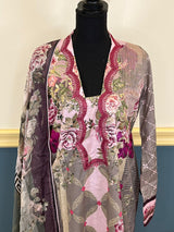 Pakistani lawn stitched  Embroidered Suit Ready To Ship