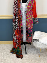 Pakistani lawn stitched  Embroidered Suit Ready To Ship