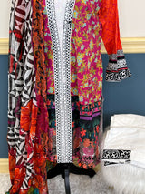 Pakistani lawn stitched  Embroidered Suit Ready To Ship