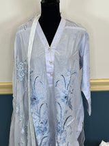 Pakistani lawn stitched  Embroidered Suit Ready To Ship