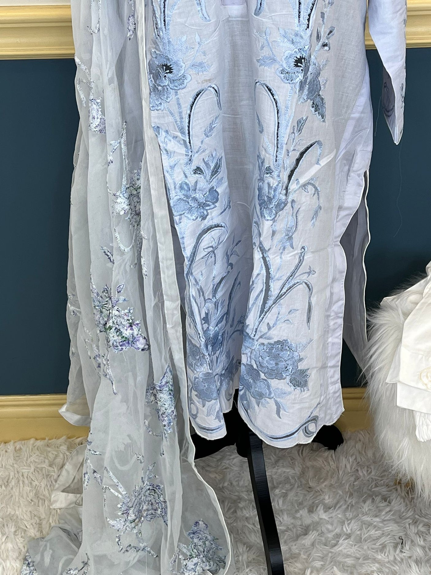 Pakistani lawn stitched  Embroidered Suit Ready To Ship