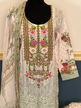 Pakistani lawn stitched  Embroidered Suit Ready To Ship
