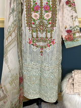 Pakistani lawn stitched  Embroidered Suit Ready To Ship