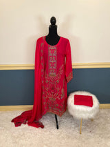 Pakistani lawn stitched  Embroidered Suit Ready To Ship