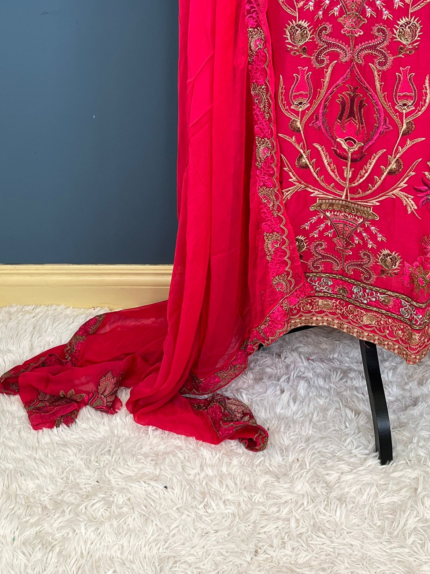 Pakistani lawn stitched  Embroidered Suit Ready To Ship