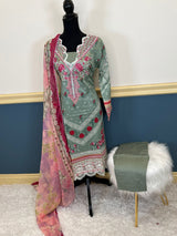 Pakistani Stitched Embroidered lawn Salwar kameez ready to ship