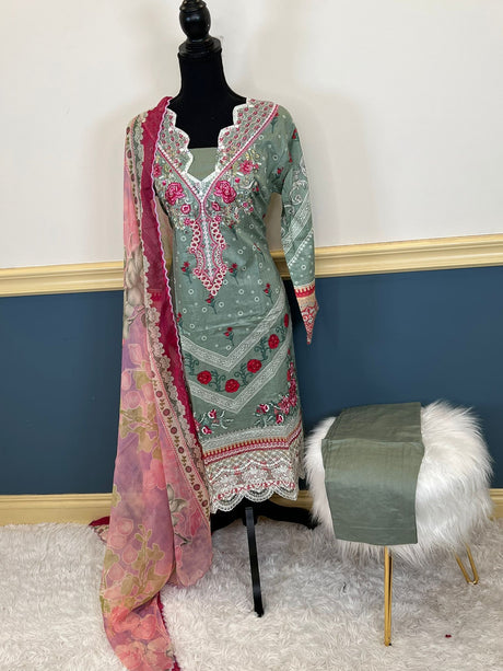 Pakistani Stitched Embroidered lawn Salwar kameez ready to ship