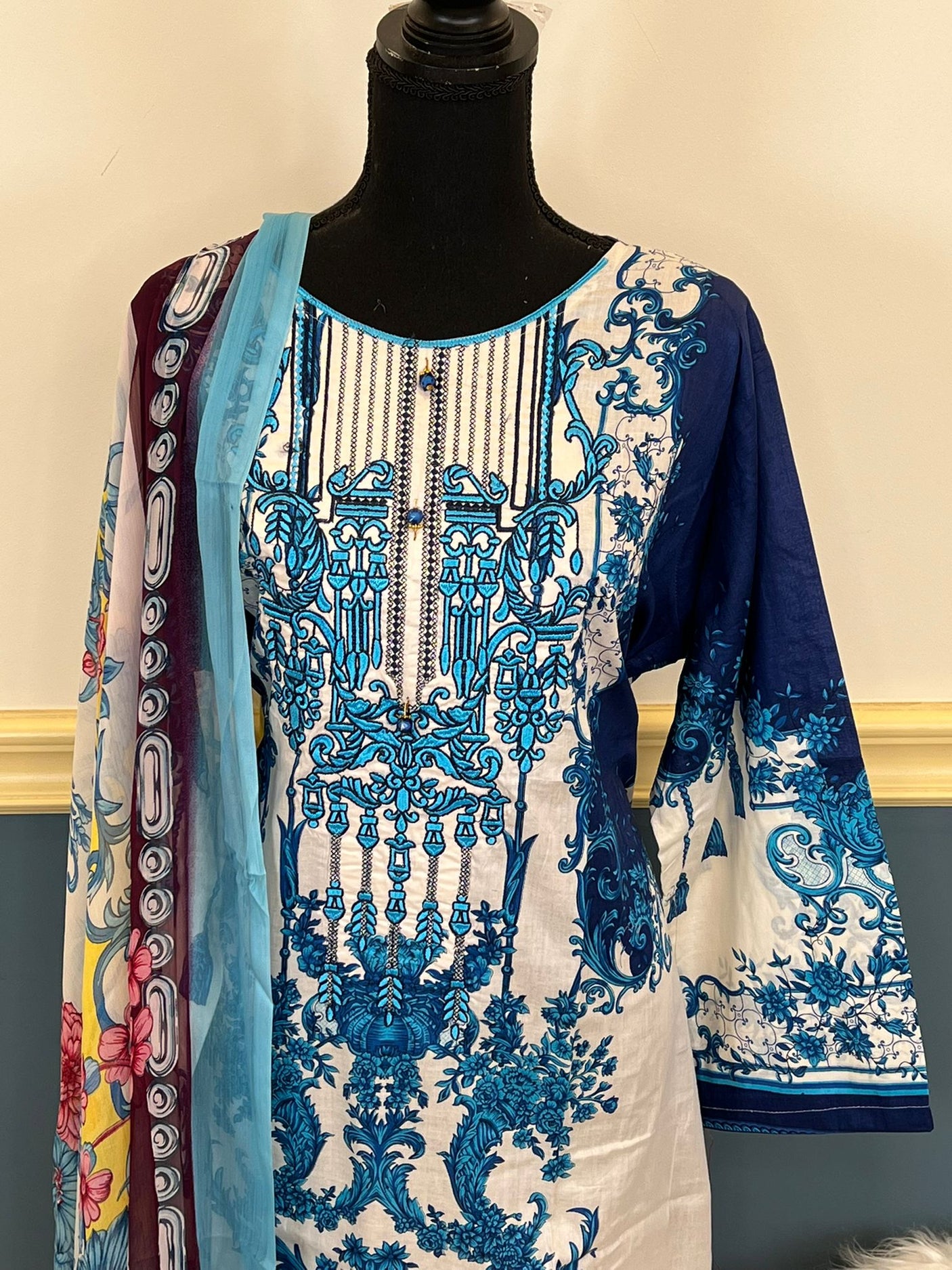 Pakistani Stitched Embroidery Lawn Suit Ready To Ship