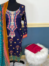 Pakistani Stitched Embroidery Lawn Suit Ready To Ship