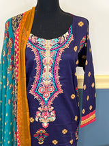 Pakistani Stitched Embroidery Lawn Suit Ready To Ship