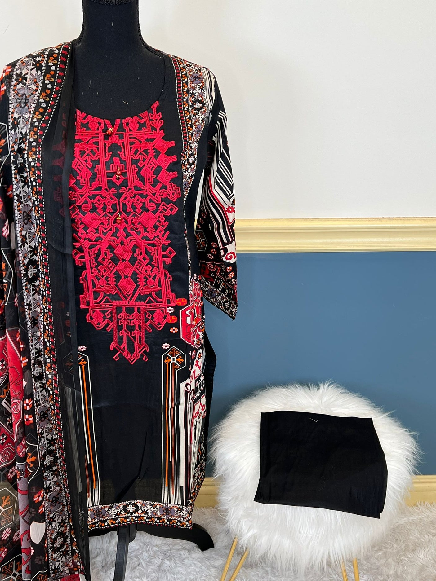 Pakistani Stitched Embroidery Lawn Suit Ready To Ship