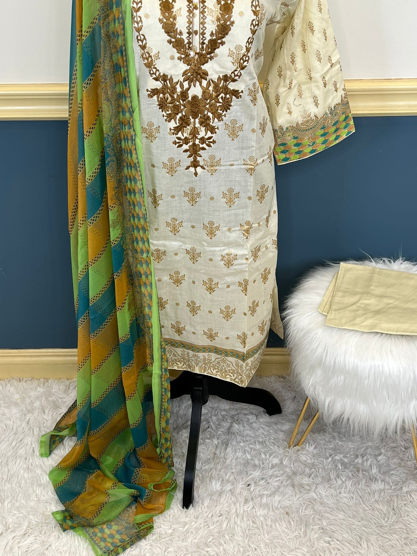 Pakistani Stitched Embroidery Lawn Suit Ready To Ship