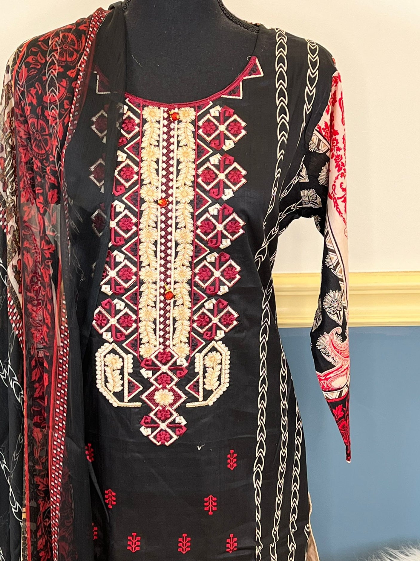 Pakistani Stitched Embroidery Lawn Suit Ready To Ship