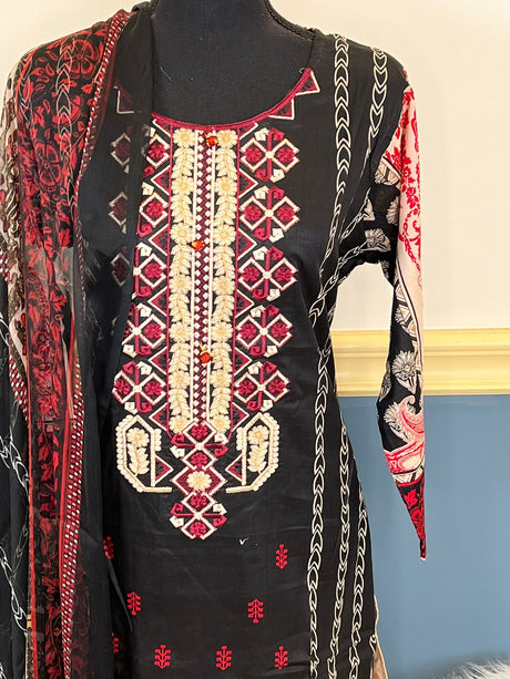 Pakistani Stitched Embroidery Lawn Suit Ready To Ship