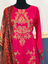 Pakistani Stitched Embroidered lawn Salwar kameez ready to ship