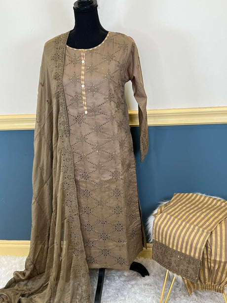 Pakistani Stitched Embroidered lawn Salwar kameez ready to ship