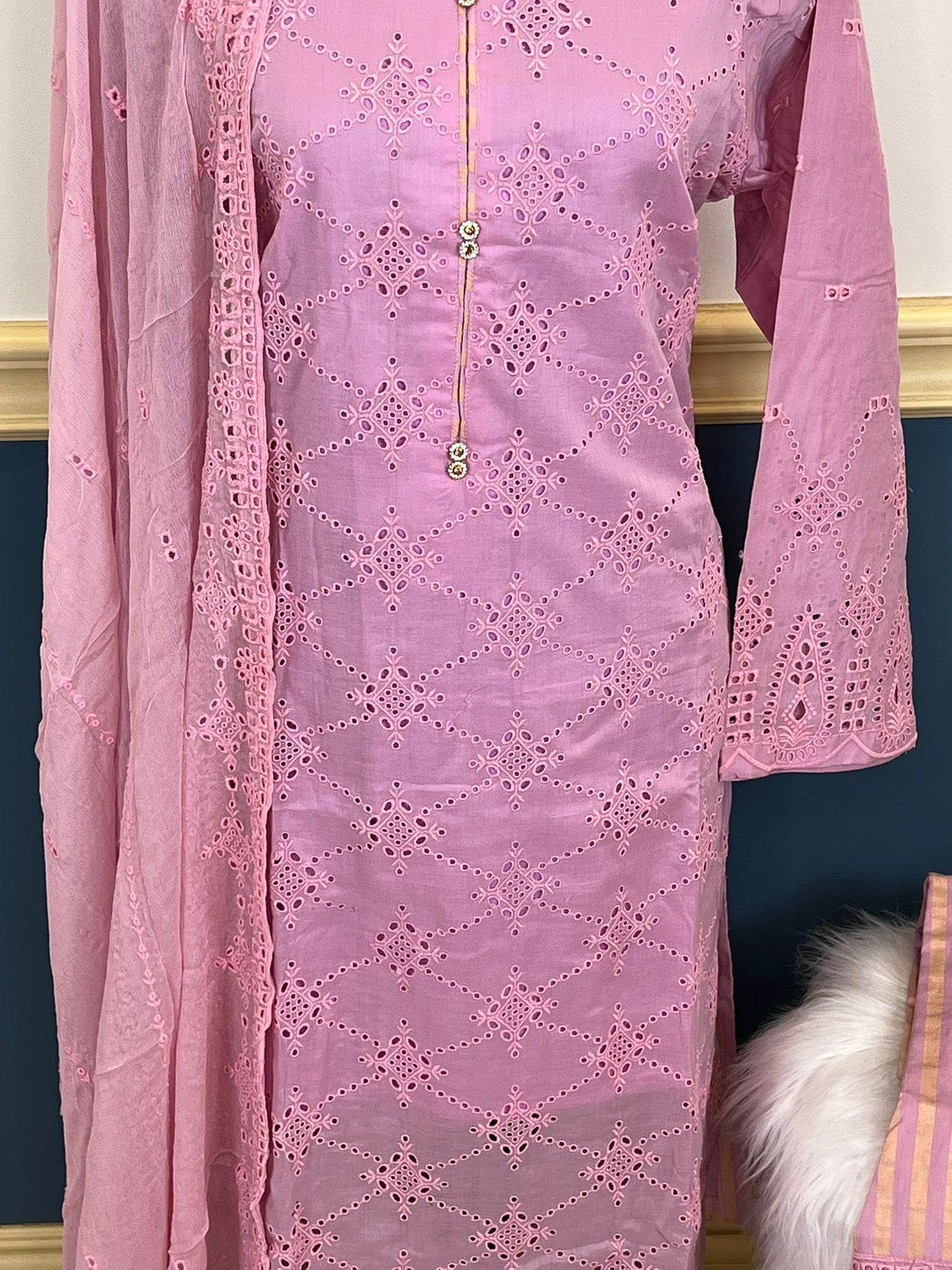 Pakistani Stitched Embroidered lawn Salwar kameez ready to ship