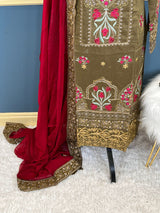 Pakistani Stitched Embroidered lawn Salwar kameez ready to ship