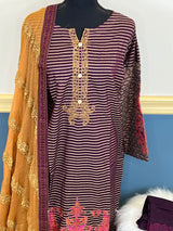 Pakistani Stitched Embroidered lawn Salwar kameez ready to ship